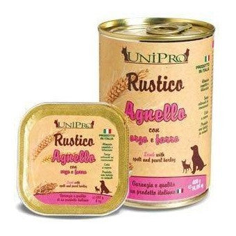 Unipro Rustico Agnello con Orzo e Farro 400 - Cibo Umido per Cani Unipro Rustico Agnello con Orzo e Farro 400 - Cibo Umido per Cani
